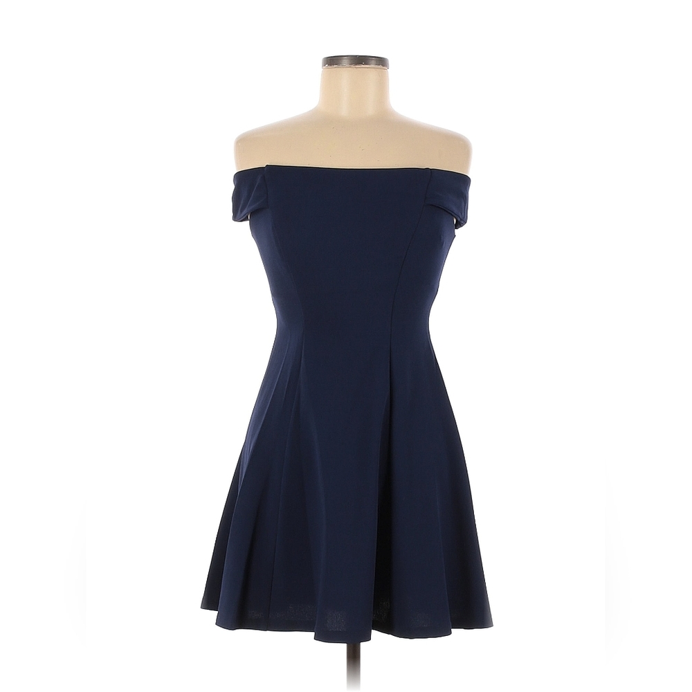 Navy off-the-Shoulder Mini Dress